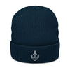 Bonnet à revers recyclé - logo ancre marine brodé - tshirtenfolie.fr