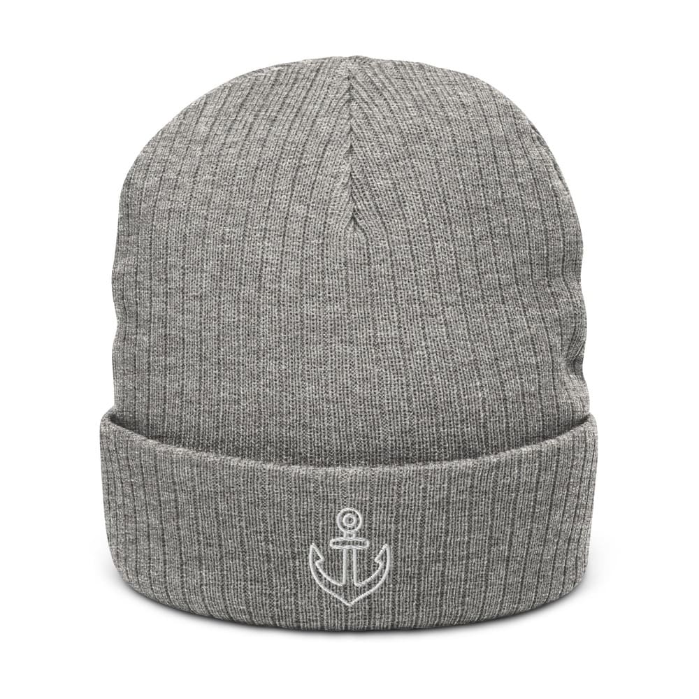 Bonnet à revers recyclé - logo ancre marine brodé - tshirtenfolie.fr