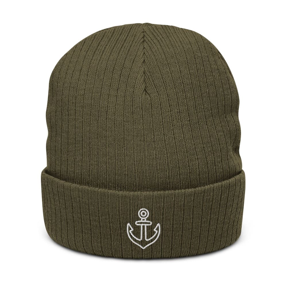 Bonnet à revers recyclé - logo ancre marine brodé - tshirtenfolie.fr