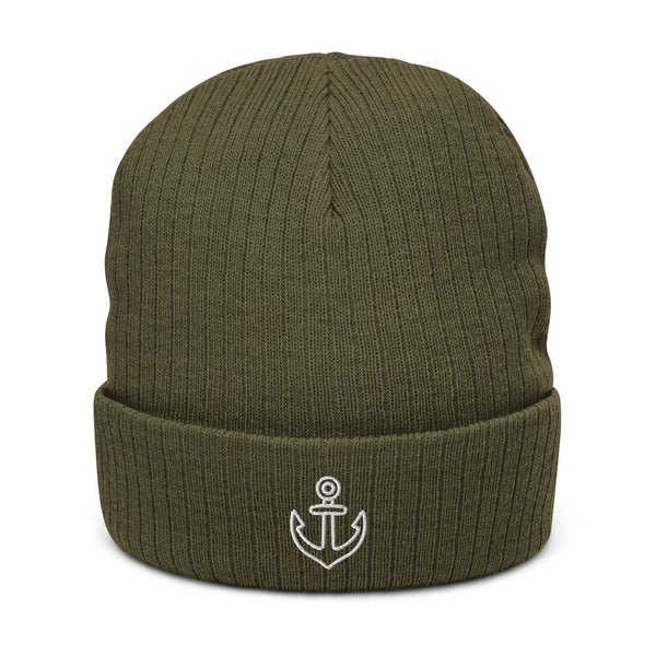 Bonnet à revers recyclé - logo ancre marine brodé - tshirtenfolie.fr