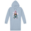 sweat à capuche long bleu