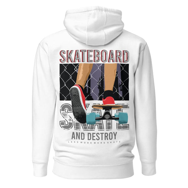 Sweatshirt skateboard blanc dos