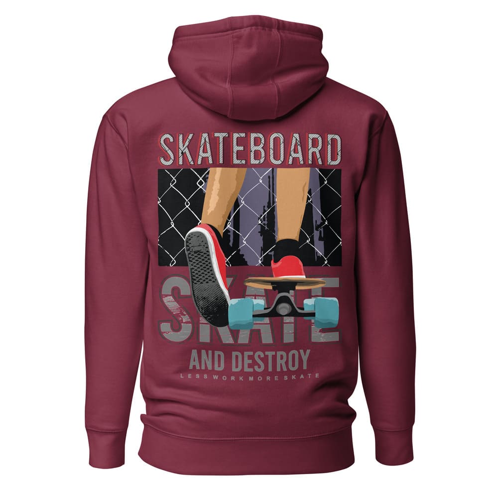 Sweatshirt skateboard bordeaux dos