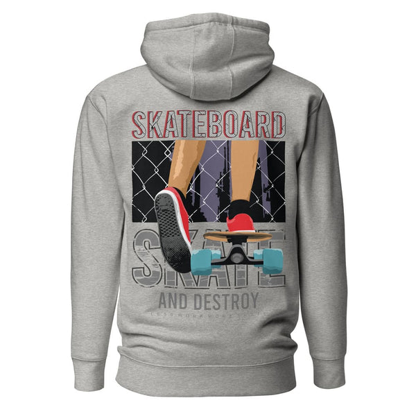 Sweatshirt skateboard gris face