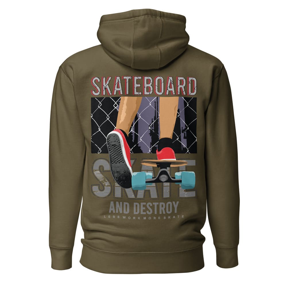 Sweatshirt skateboard vert olive