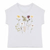 t-shirt à fleur en coton bio blanc