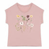 t-shirt à fleur en coton bio rose