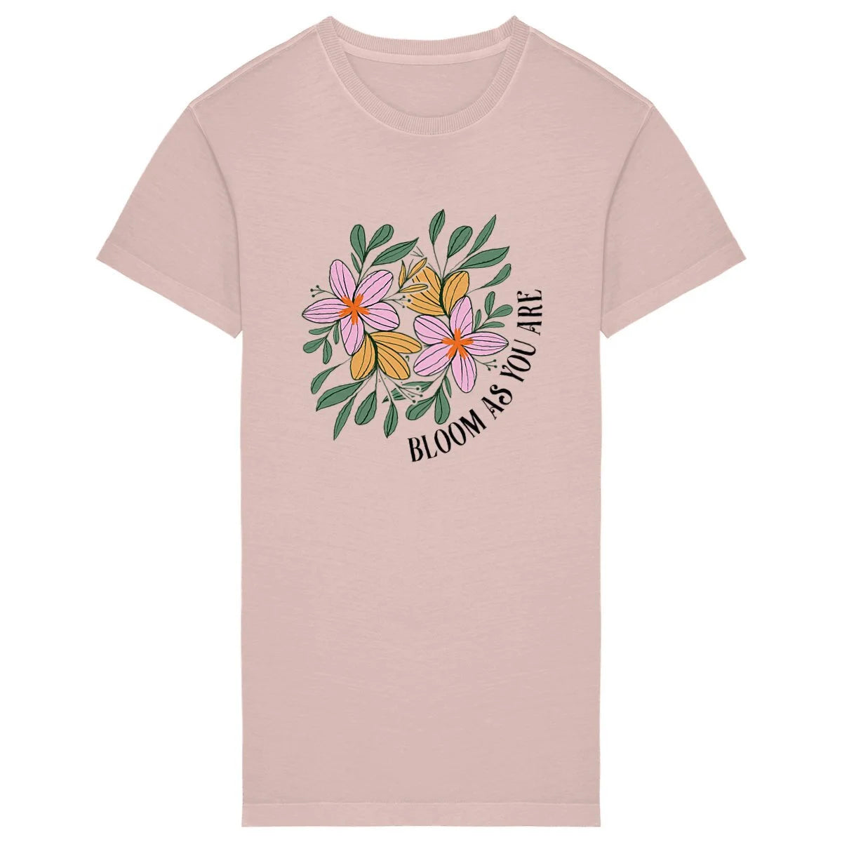 robe-t-shirt-printemps-kaki-rose