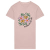 robe-t-shirt-printemps-kaki-rose