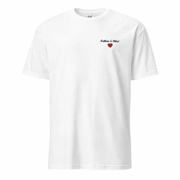 t-shirt blanc unisexe avec prénom
