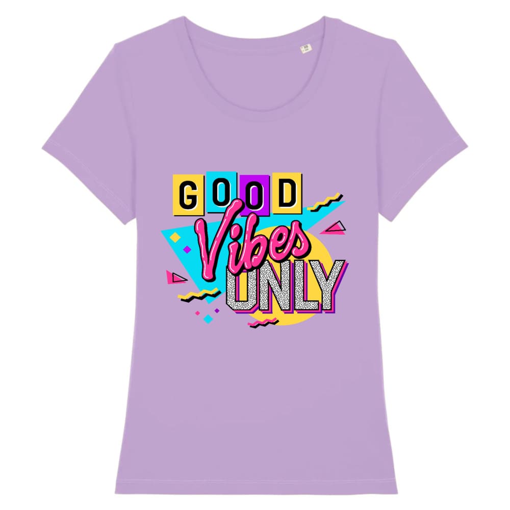 T-shirt lavande design pour Femme, Good Vibes Only