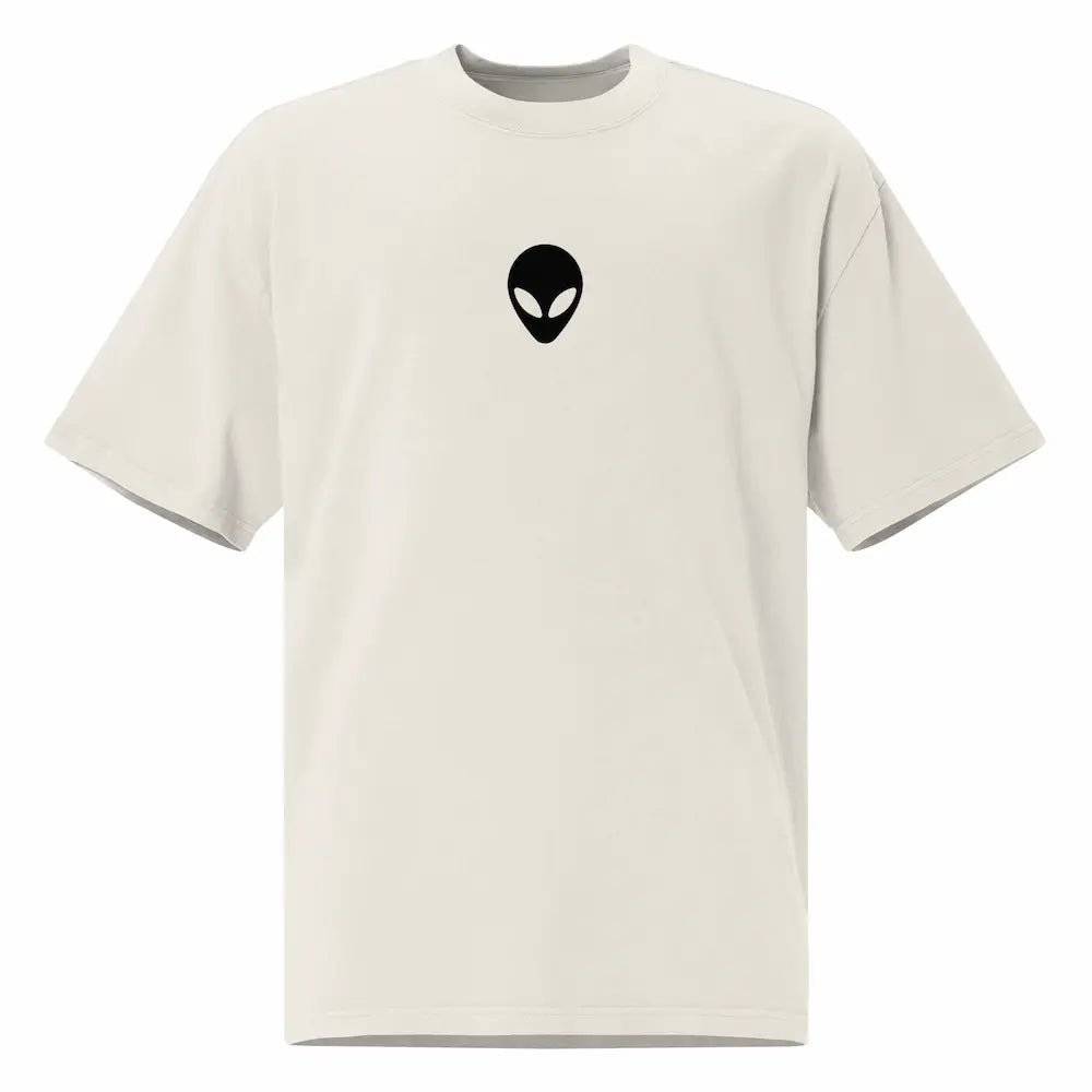 t-shirt design alien blanc