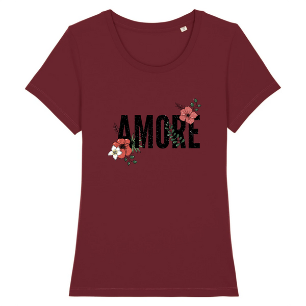 T-shirt Bordeau Femme chic et tendance - 100% Bio.