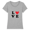 T-shirt gris Femme manche courte - impression LOVE