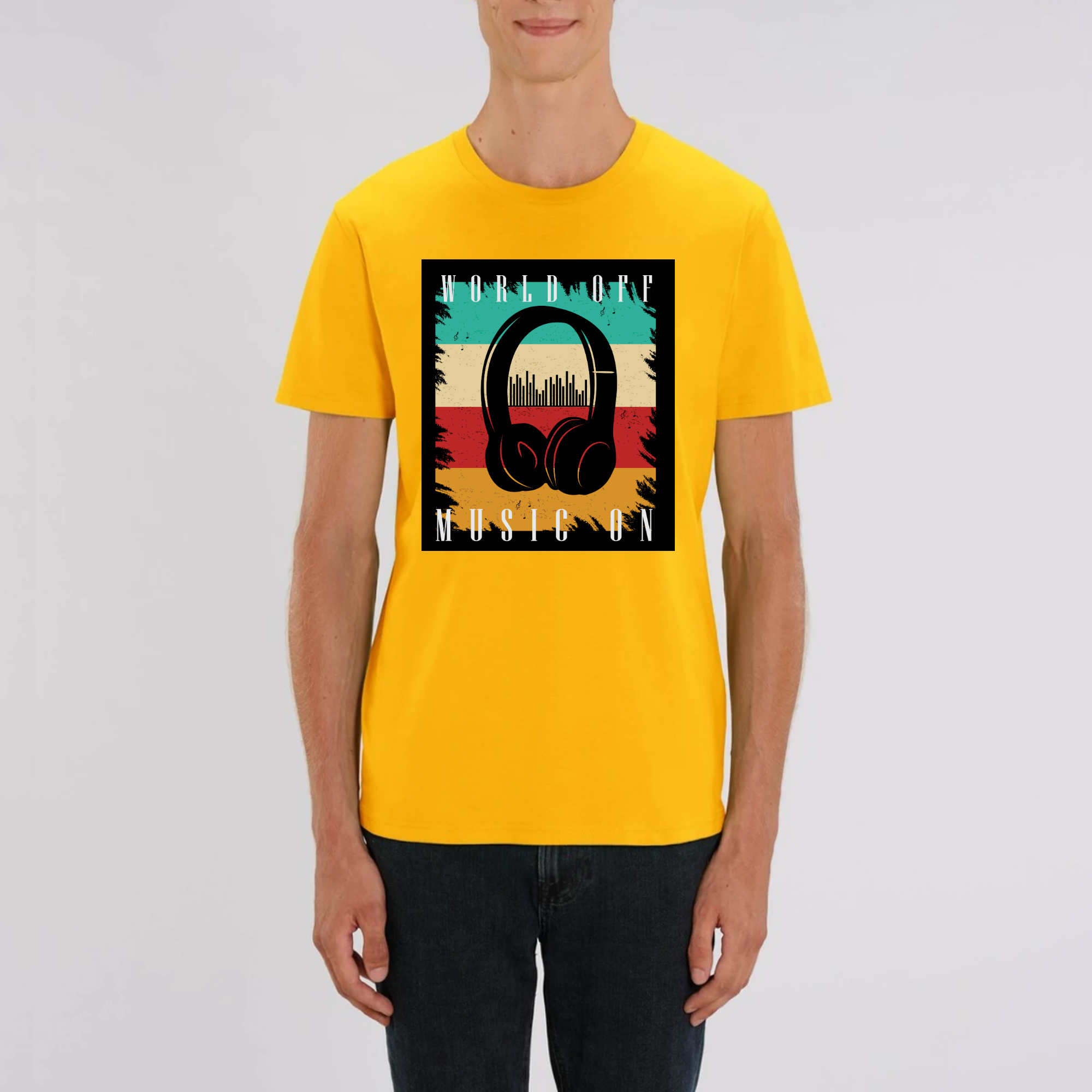 T-shirt Homme col rond Jaune