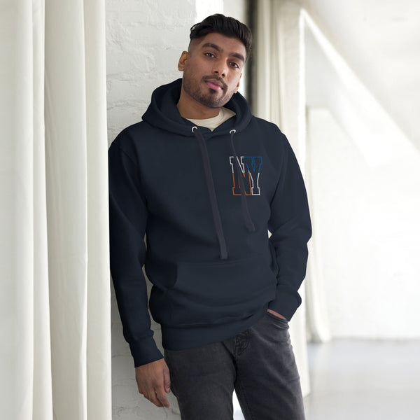Sweat-shirt bleu marine à capuche premium New York City