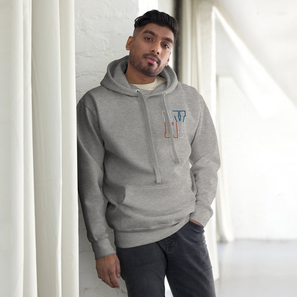 Sweat-shirt gris à capuche premium New York City