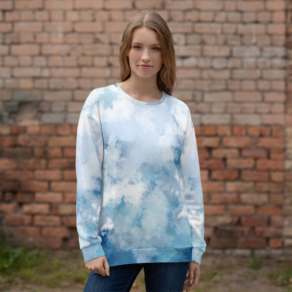 Sweat-Shirt femme cousu main - effet aquarelle