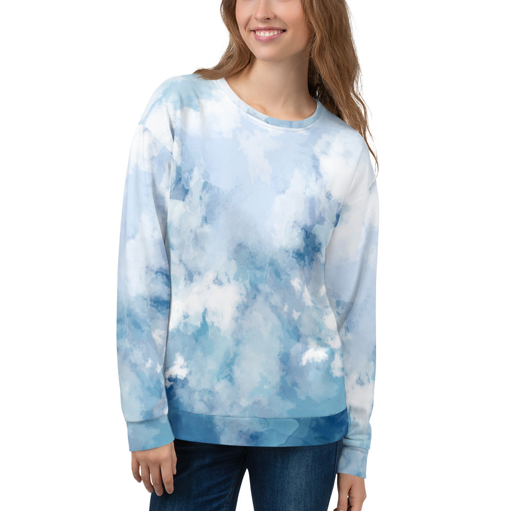 Sweat-Shirt femme cousu main - effet aquarelle