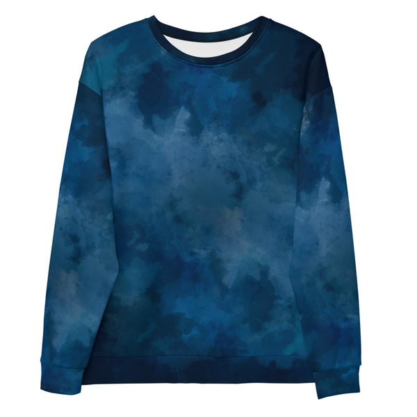 Sweat-Shirt effet aquarelle bleu foncé