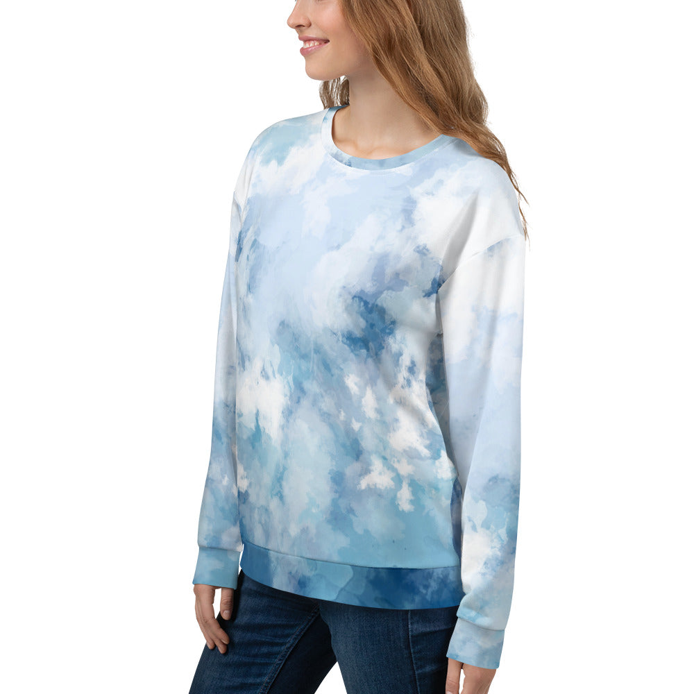 Sweat-Shirt femme cousu main - effet aquarelle