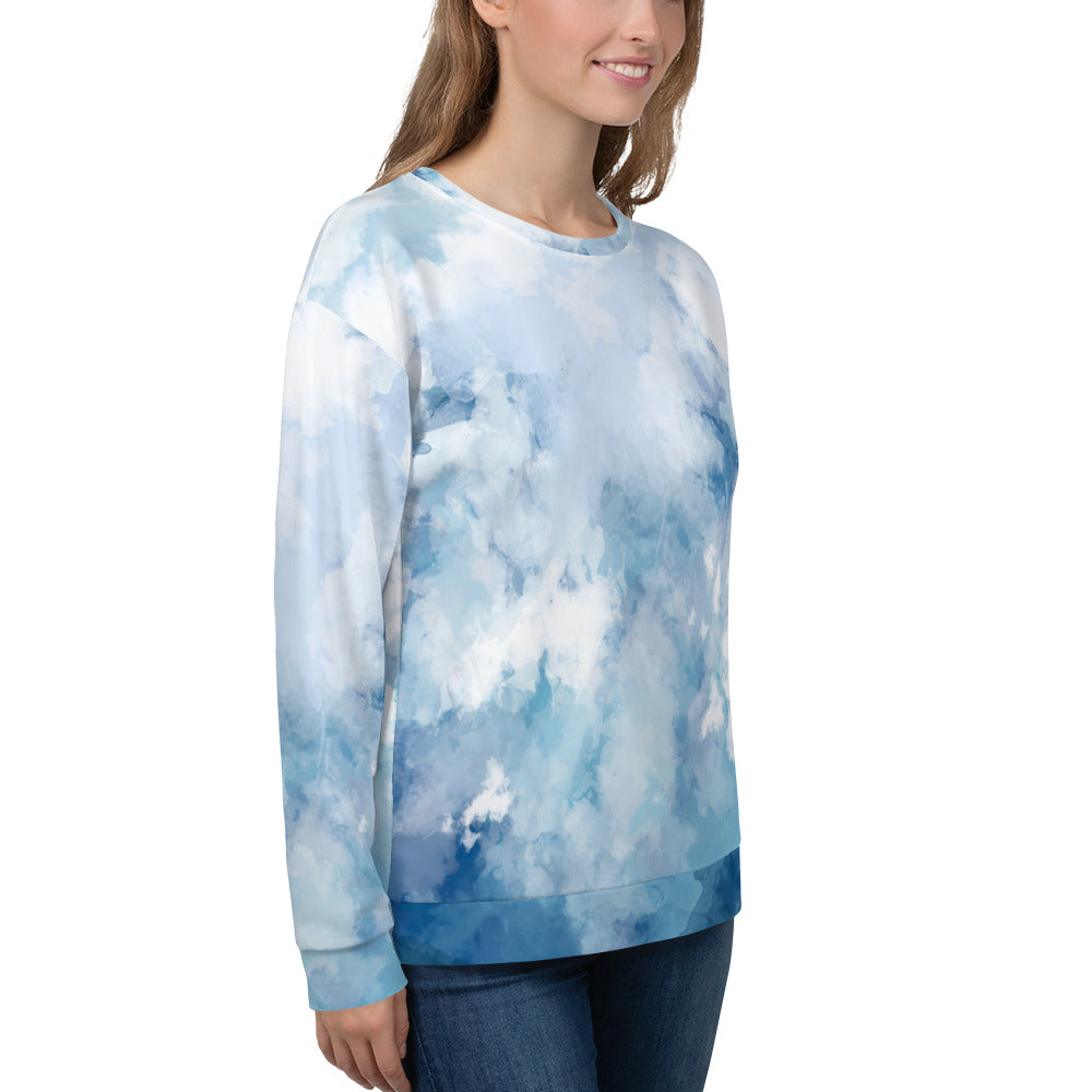 Sweat-Shirt femme cousu main - effet aquarelle
