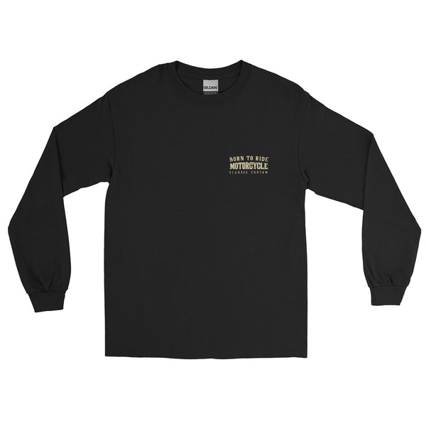 T-shirt noir à manches longues pour homme