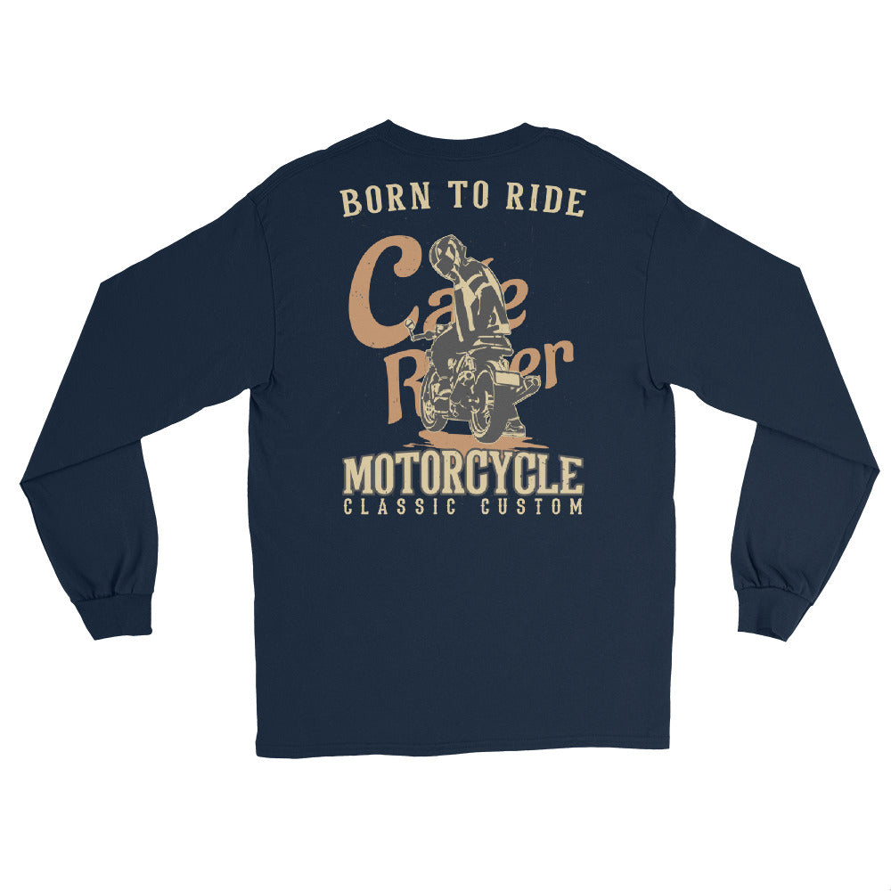 T-shirt à manches bleu pour motard