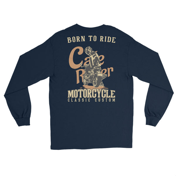 T-shirt à manches bleu pour motard