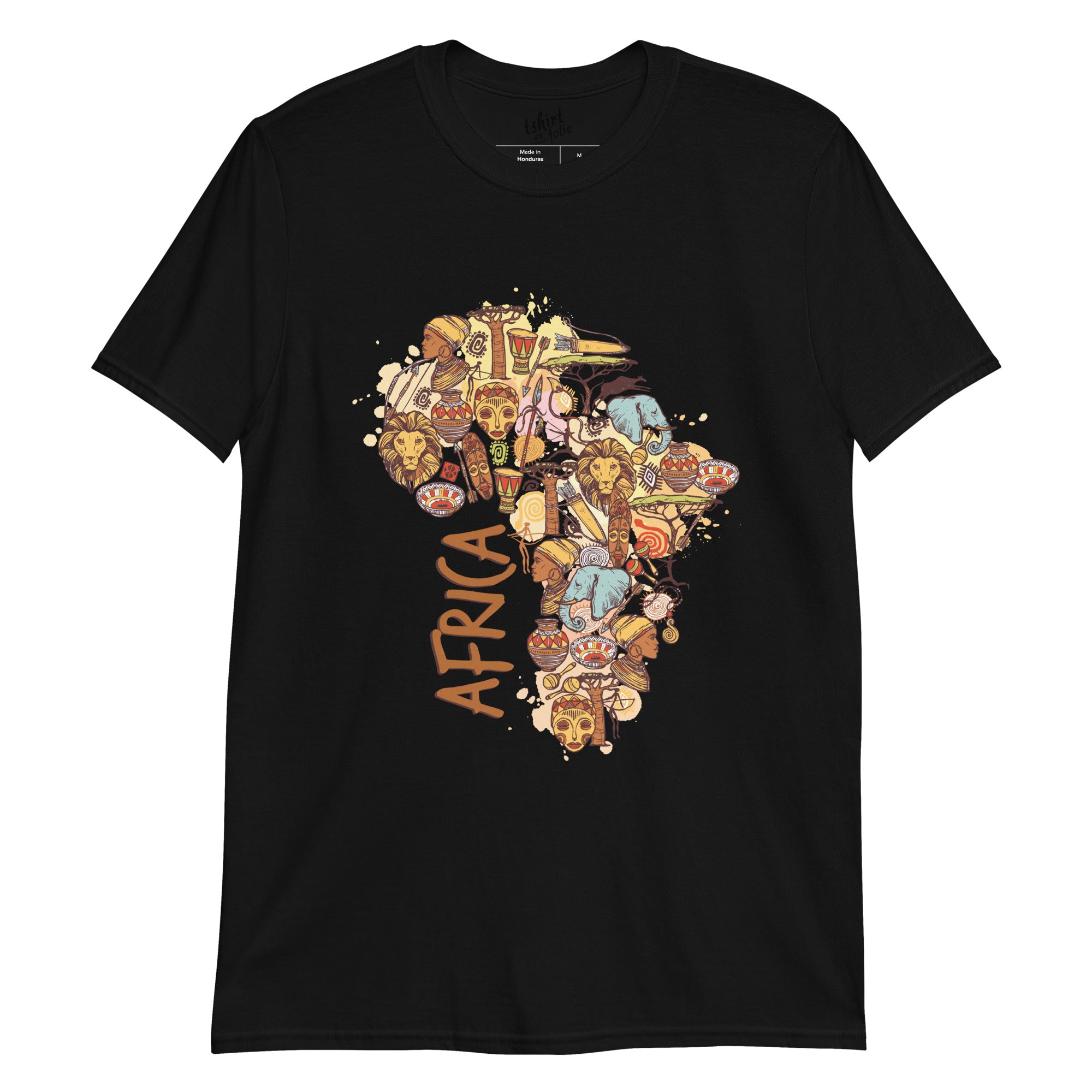 T-shirt noir Homme Afrique