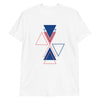 T-shirt Manches Courtes motifs géométriques-Blanc