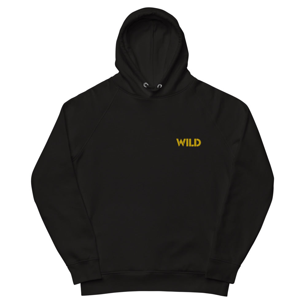 Sweat à capuche noir en coton bio avec logo brodé