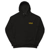 Sweat à capuche noir en coton bio avec logo brodé