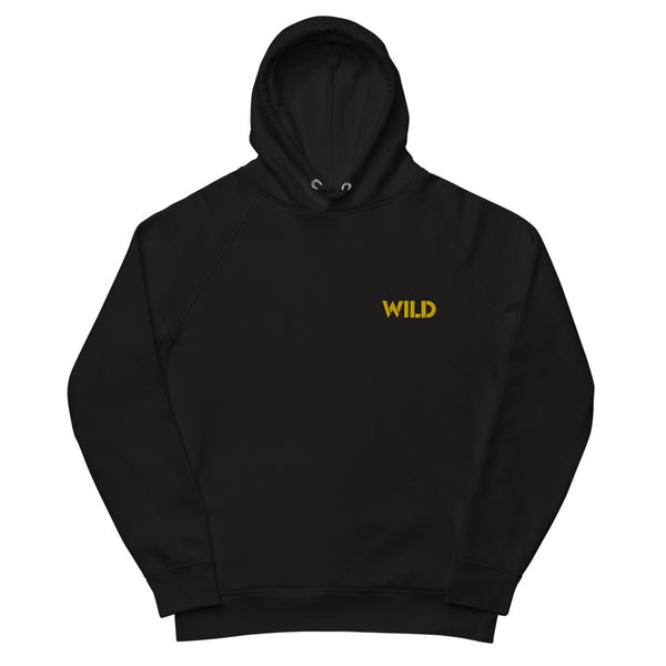 Sweat à capuche noir en coton bio avec logo brodé