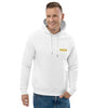 Sweat à capuche blancen coton bio avec logo brodé