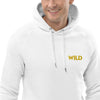 Sweat à capuche blanc en coton bio avec logo brodé