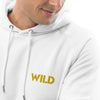Sweat à capuche blanc en coton bio avec logo brodé