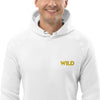 Sweat à capuche blancen coton bio avec logo brodé