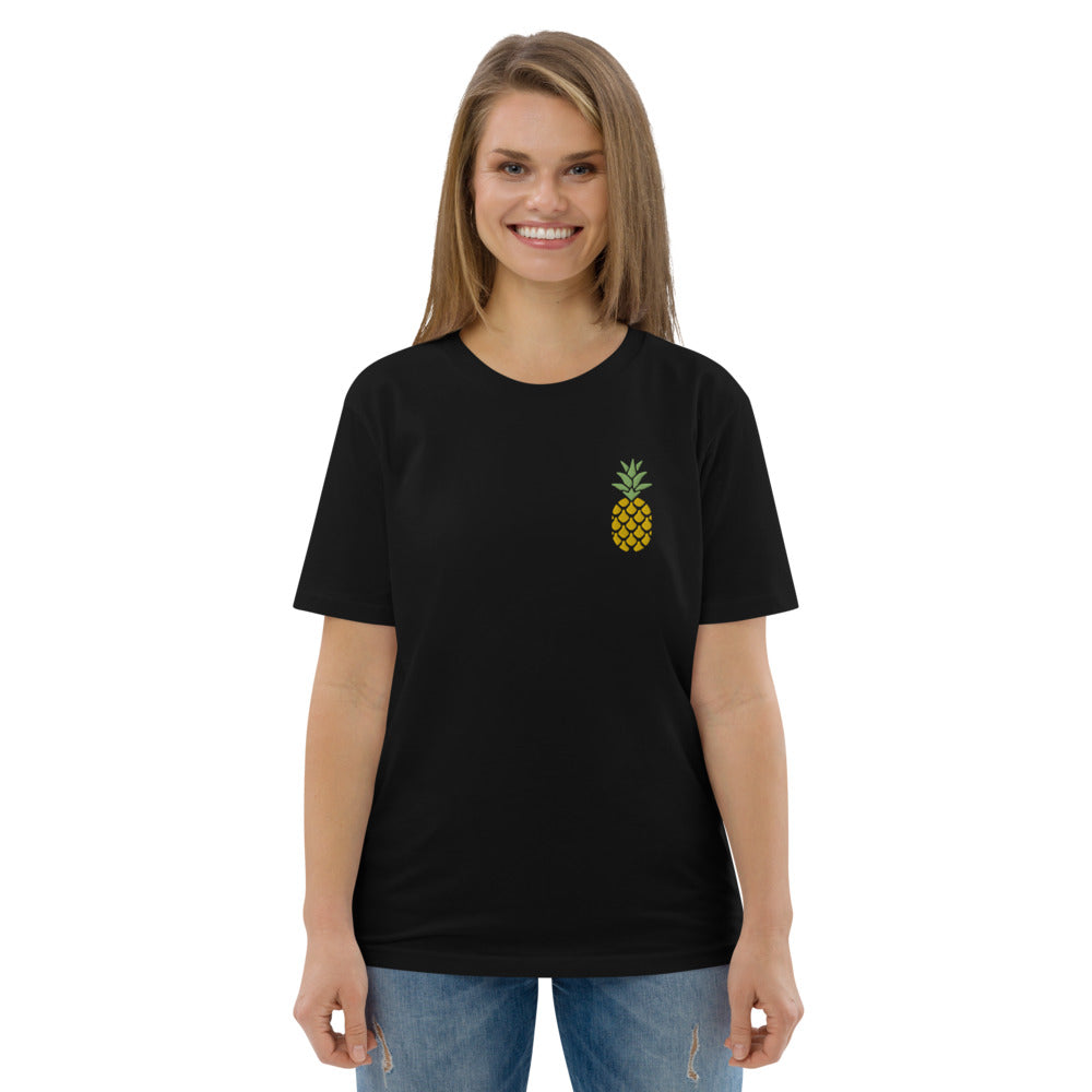 T-shirt en coton biologique avec motif ananas brodé