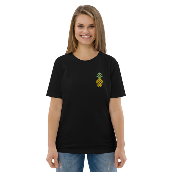 T-shirt en coton biologique avec motif ananas brodé