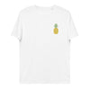 T-shirt blanc en coton biologique avec motif ananas brodé