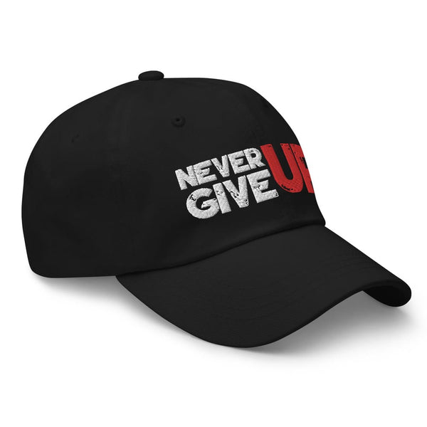 Casquette Never Give Up noir profil