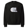 Sweatshirt noir oversize avec logo basketball effet glitch, coupe unisexe streetwear en coton épais.