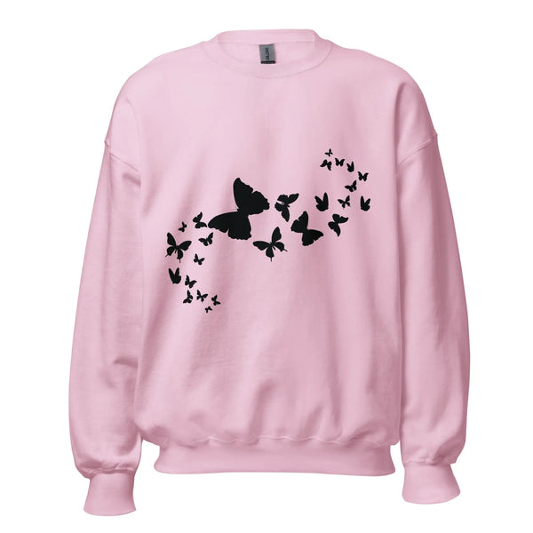Sweatshirt butterfly rose clair