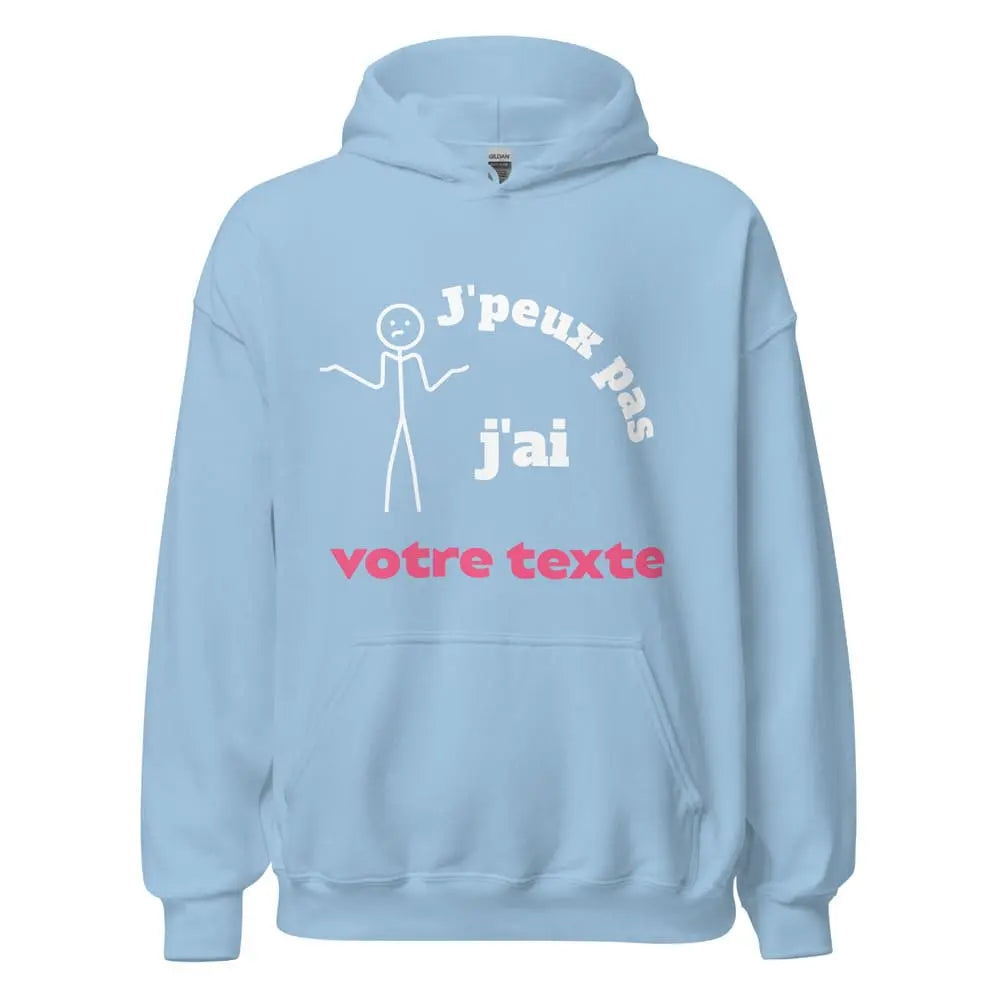 sweat capuche bleu clair
