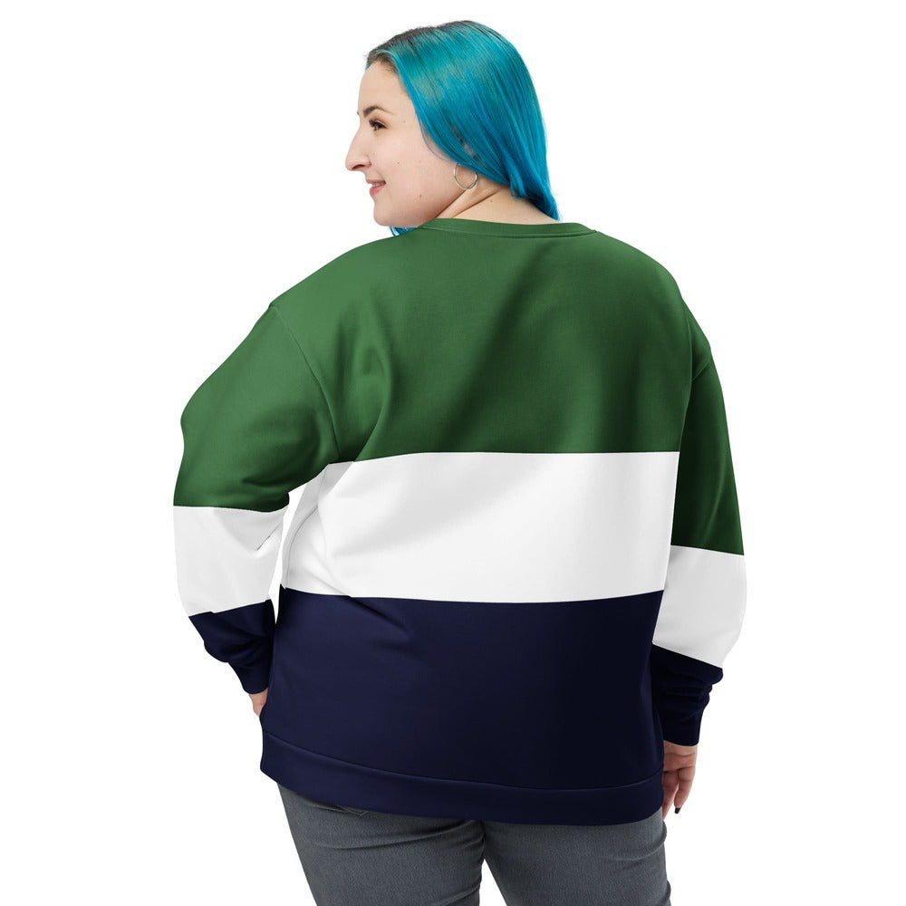 sweatshirt  bleu blanc vert