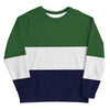 sweatshirt unisexe bleu blanc vert