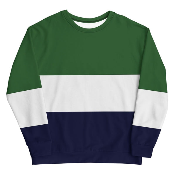 sweatshirt unisexe bleu blanc vert