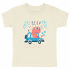t-shirt dinoseur beige en coton bio pour enfant