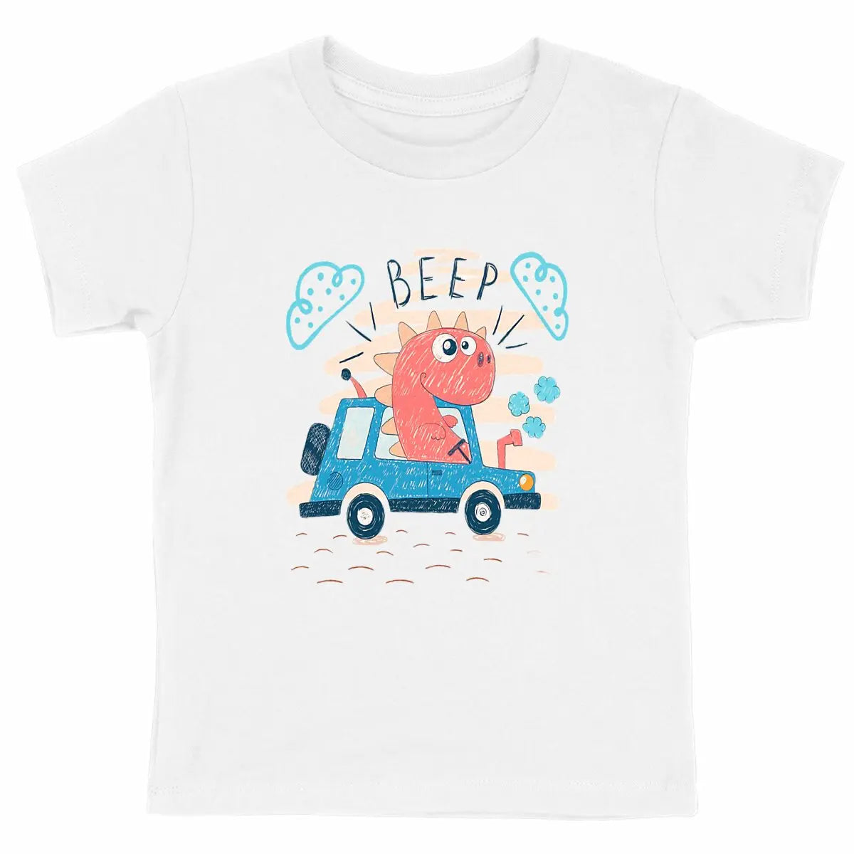 t-shirt Dinosaur blanc en coton bio pour enfant